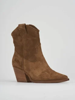 Stivaletto texano tacco 7cm camoscio Donna Texani