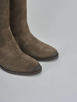 Online Stivali tacco 2cm camoscio Donna Stivali Tacco Basso