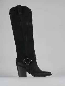 Clearance Stivali tacco 7cm camoscio Donna Stivali Tacco Alto