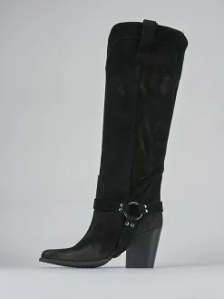 Clearance Stivali tacco 7cm camoscio Donna Stivali Tacco Alto