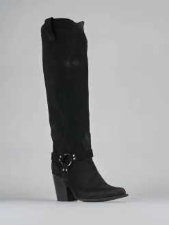 Clearance Stivali tacco 7cm camoscio Donna Stivali Tacco Alto