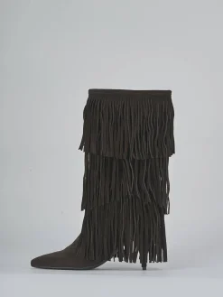 New Stivali tacco 6cm camoscio testa Donna Stivali Tacco Alto