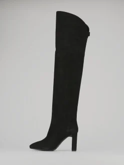 Hot Stivali tacco 9cm camoscio Donna Stivali Tacco Alto