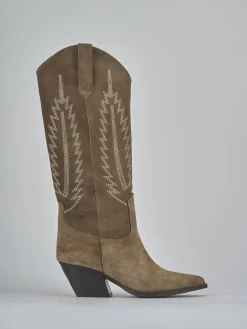 Sale Stivali tacco 6cm camoscio Donna Stivali Tacco Alto