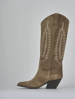 Sale Stivali tacco 6cm camoscio Donna Stivali Tacco Alto