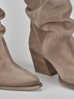 Clearance Stivali tacco 7cm camoscio Donna Stivali Tacco Alto