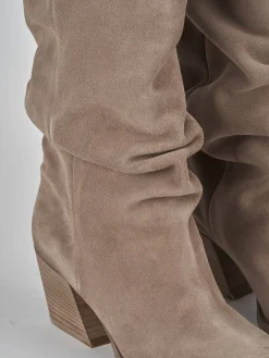 Clearance Stivali tacco 7cm camoscio Donna Stivali Tacco Alto