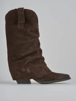 Discount Stivali tacco 5cm camoscio testa Donna Stivali Tacco Alto