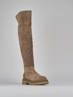 Stivali tacco 2cm camoscio Donna Stivali Tacco Basso