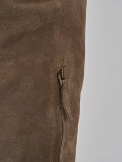 Stivali tacco 2cm camoscio Donna Stivali Tacco Basso