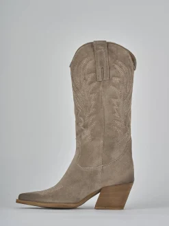 Sale Stivali tacco 7cm camoscio Donna Stivali Tacco Alto