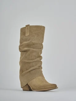 Sale Stivali tacco 7cm camoscio Donna Stivali Tacco Alto