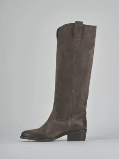 Clearance Stivali tacco 4cm camoscio testa Donna Stivali Tacco Basso