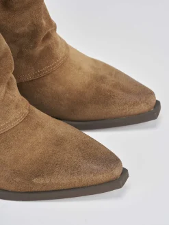 Clearance Stivali tacco 5cm camoscio Donna Stivali Tacco Alto