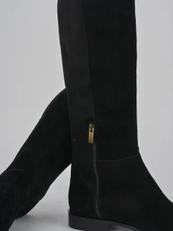 New Stivali tacco 2cm camoscio Donna Stivali Tacco Basso