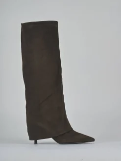 New Stivali tacco 7cm camoscio testa Donna Stivali Tacco Alto