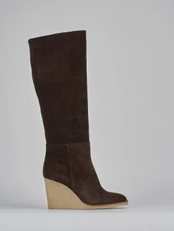 Clearance Stivali tacco 8cm camoscio testa Donna Stivali Tacco Alto