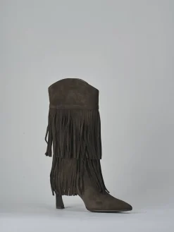 Clearance Stivali tacco 7cm camoscio testa Donna Stivali Tacco Alto