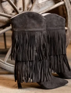 Clearance Stivali tacco 7cm camoscio testa Donna Stivali Tacco Alto