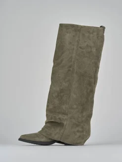 Discount Stivali tacco 7cm camoscio Donna Stivali Tacco Alto