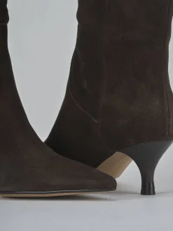 Clearance Stivali tacco 5cm camoscio testa Donna Stivali Tacco Alto