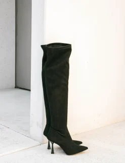 New Stivali tacco 9cm camoscio Donna Stivali Tacco Alto