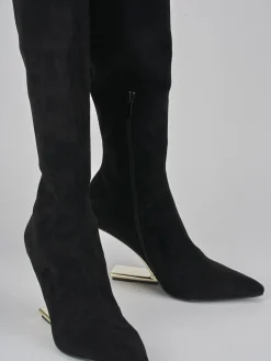 Online Stivali tacco 7cm camoscio Donna Stivali Tacco Alto