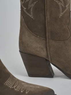 Stivali tacco 5cm camoscio Donna Stivali Tacco Alto