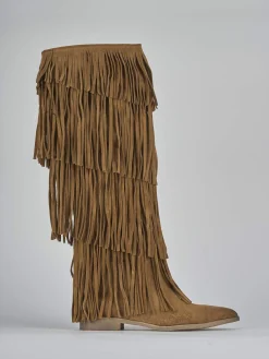 Outlet Stivali tacco 2cm camoscio Donna Stivali Tacco Basso