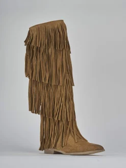 Outlet Stivali tacco 2cm camoscio Donna Stivali Tacco Basso