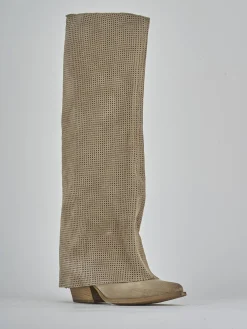 Hot Stivali tacco 4cm camoscio Donna Stivali Tacco Basso