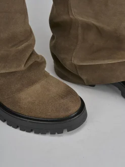 Online Stivali tacco 2cm camoscio Donna Stivali Tacco Basso