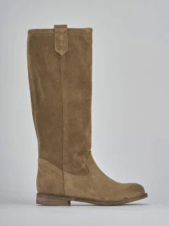 New Stivali tacco 1cm camoscio Donna Stivali Tacco Basso