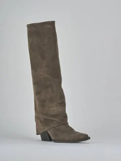 Hot Stivali tacco 3cm camoscio Donna Stivali Tacco Basso