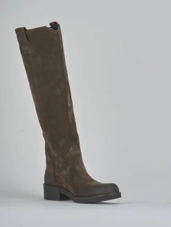 Online Stivali tacco 4cm camoscio testa Donna Stivali Tacco Basso