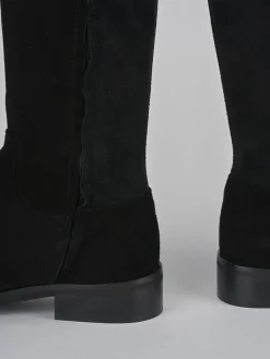 New Stivali tacco 2cm camoscio Donna Stivali Tacco Basso