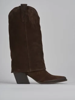 Clearance Stivali tacco 8cm camoscio testa Donna Stivali Tacco Alto