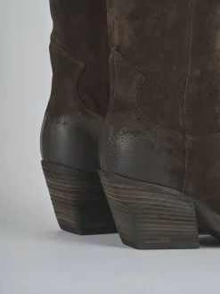 Hot Stivali tacco 6cm camoscio testa Donna Stivali Tacco Alto