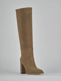 Sale Stivali tacco 9cm camoscio Donna Stivali Tacco Alto