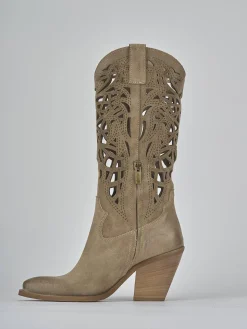 Online Stivali tacco 7cm camoscio Donna Stivali Tacco Alto