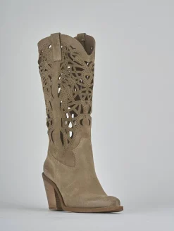 Online Stivali tacco 7cm camoscio Donna Stivali Tacco Alto