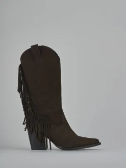 Outlet Stivali tacco 8cm camoscio testa Donna Stivali Tacco Alto