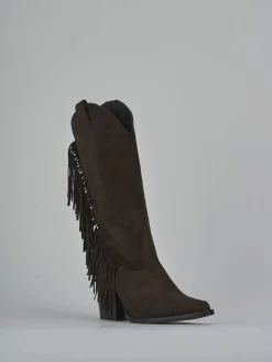 Outlet Stivali tacco 8cm camoscio testa Donna Stivali Tacco Alto