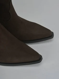 Outlet Stivali tacco 8cm camoscio testa Donna Stivali Tacco Alto