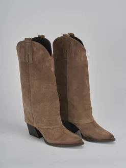 Online Stivali tacco 8cm camoscio Donna Stivali Tacco Alto