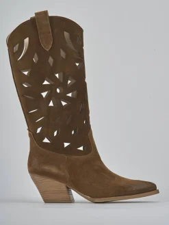 Outlet Stivali tacco 6cm camoscio Donna Stivali Tacco Alto