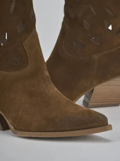 Outlet Stivali tacco 6cm camoscio Donna Stivali Tacco Alto