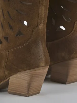 Outlet Stivali tacco 6cm camoscio Donna Stivali Tacco Alto