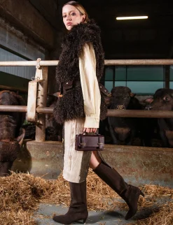 Best Stivali tacco 5cm camoscio testa Donna Stivali Tacco Alto