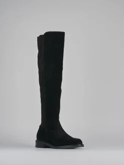 Hot Stivali tacco 2cm camoscio Donna Stivali Tacco Basso